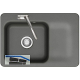 SYSTEMCERAM Einbausp�le Juna 75, 750 x 510 mm Tt. rechts, Lava