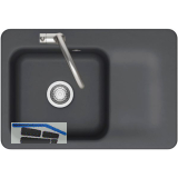 SYSTEMCERAM Einbausp�le Juna 75, 750 x 510 mm Tt. rechts, Schiefer