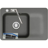 SYSTEMCERAM Einbausp�le Juna 75 Excenter, 750 x 510 mm Tt. rechts, Lava