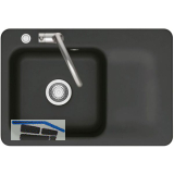 SYSTEMCERAM Einbausp�le Juna 75 Excenter, 750 x 510 mm Tt. rechts, Nigra