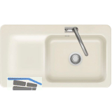 SYSTEMCERAM Einbausp�le Juna 90, 900 x 510 mm Tt. links, Magnolie