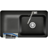 SYSTEMCERAM Einbausp�le Juna 90, 900 x 510 mm Tt. links, Nero