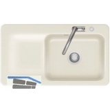 SYSTEMCERAM Einbausp�le Juna 90 Excenter, 900 x 510 mm Tt. links, Magnolie