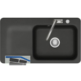 SYSTEMCERAM Einbausp�le Juna 90 Excenter, 900 x 510 mm Tt. links, Nigra