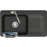 SYSTEMCERAM Einbausp�le Juna 90, 900 x 510 mm Tt. rechts, Nigra