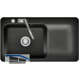 SYSTEMCERAM Einbausp�le Juna 90 Excenter, 900 x 510 mm Tt. rechts, Nero