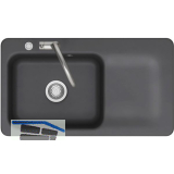 SYSTEMCERAM Einbausp�le Juna 90 Excenter, 900 x 510 mm Tt. rechts, Schiefer