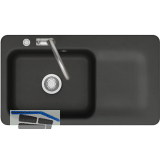 SYSTEMCERAM Einbausp�le Juna 90 Excenter, 900 x 510 mm Tt. rechts, Nigra