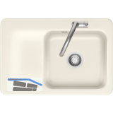 SYSTEMCERAM fl�chenb�ndige Sp�le Juna 75 F, 726 x 486 mm Tt. links, Magnolie