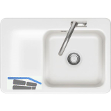 SYSTEMCERAM fl�chenb�ndige Sp�le Juna 75 F, 726 x 486 mm Tt. links, Gr�nland