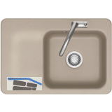 SYSTEMCERAM fl�chenb�ndige Sp�le Juna 75 F, 726 x 486 mm Tt. links, Fango