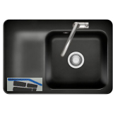 SYSTEMCERAM fl�chenb�ndige Sp�le Juna 75 F, 726 x 486 mm Tt. links, Nero