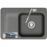 SYSTEMCERAM fl�chenb�ndige Sp�le Juna 75 F, 726 x 486 mm Tt. links, Lava