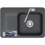 SYSTEMCERAM fl�chenb�ndige Sp�le Juna 75 F, 726 x 486 mm Tt. links, Schiefer