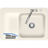 SYSTEMCERAM fl�chenb�ndige Sp�le Juna 75 F Excenter Tt. links, Magnolie