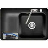 SYSTEMCERAM fl�chenb�ndige Sp�le Juna 75 F Excenter Tt. links, Nero