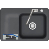 SYSTEMCERAM fl�chenb�ndige Sp�le Juna 75 F Excenter Tt. links, Schiefer