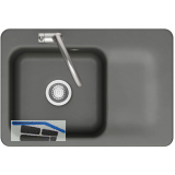 SYSTEMCERAM fl�chenb�ndige Sp�le Juna 75 F, 726 x 486 mm Tt. rechts, Lava