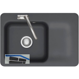 SYSTEMCERAM fl�chenb�ndige Sp�le Juna 75 F, 726 x 486 mm Tt. rechts, Schiefer