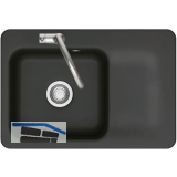 SYSTEMCERAM fl�chenb�ndige Sp�le Juna 75 F, 726 x 486 mm Tt. rechts, Nigra