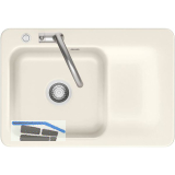 SYSTEMCERAM fl�chenb�ndige Sp�le Juna 75 F Excenter Tt. rechts, Magnolie