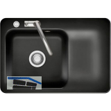 SYSTEMCERAM fl�chenb�ndige Sp�le Juna 75 F Excenter Tt. rechts, Nero