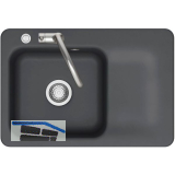 SYSTEMCERAM fl�chenb�ndige Sp�le Juna 75 F Excenter Tt. rechts, Schiefer