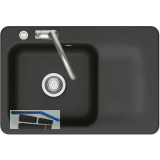 SYSTEMCERAM fl�chenb�ndige Sp�le Juna 75 F Excenter Tt. rechts, Nigra