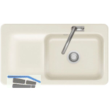 SYSTEMCERAM fl�chenb�ndige Sp�le Juna 90 F, 876 x 486 mm Tt. links, Magnolie