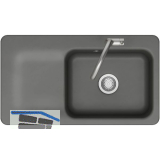 SYSTEMCERAM fl�chenb�ndige Sp�le Juna 90 F, 876 x 486 mm Tt. links, Lava