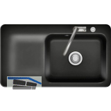 SYSTEMCERAM fl�chenb�ndige Sp�le Juna 90 F Excenter Tt. links, Nero