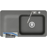 SYSTEMCERAM fl�chenb�ndige Sp�le Juna 90 F Excenter Tt. links, Lava