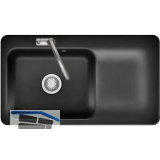 SYSTEMCERAM fl�chenb�ndige Sp�le Juna 90 F, 876 x 486 mm Tt. rechts, Nero