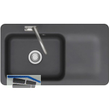 SYSTEMCERAM fl�chenb�ndige Sp�le Juna 90 F, 876 x 486 mm Tt. rechts, Schiefer