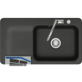 SYSTEMCERAM fl�chenb�ndige Sp�le Juna 90 F, 876 x 486 mm Tt. rechts, Nigra