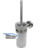 SOLIDO WC-B�rstengarnitur rund Serie 2 Edelstahl geb�rstet/Opalglas