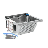 KWC Wand-Ausgussbecken LTJ500 Ablauf mittig, Edelstahl