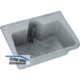 KWC Wand-Ausgussbecken MB7054 Ablauf mittig, Polyester Grau-wei� marmoriert