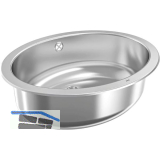 KWC 2D-Waschtisch Rondo 450-O, Edelstahl, 510 x 390