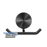 GEESA Handtuchhaken doppelt Opal Metallfinish Schwarz geb�rstet