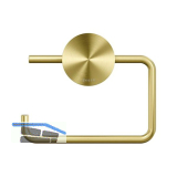 GEESA WC-Papierhalter Opal ohne Abdeckung, Metallfinish Gold geb�rstet