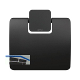 GEESA WC-Papierhalter Topaz mit Abdeckung Schwarz matt