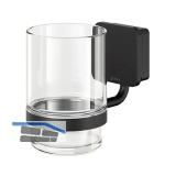 GEESA Glashalter Topaz Schwarz matt