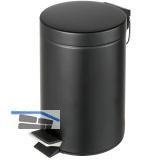 GEESA Treteimer Hotel 3 Liter Schwarz matt