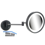GEESA Kosmetikspiegel Mirror LED Schwarz matt