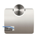 GEESA WC-Papierhalter Opal mit Abdeckung, Metallfinish Edelstahl geb�rstet