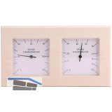 HARVIA Thermo-Hygrometer Quadrat geteilt Holz Espe